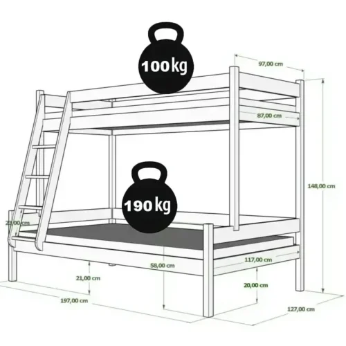 Stapelbed voor kinderen FAMILIEN