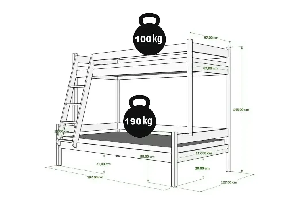 Stapelbed voor kinderen FAMILIEN