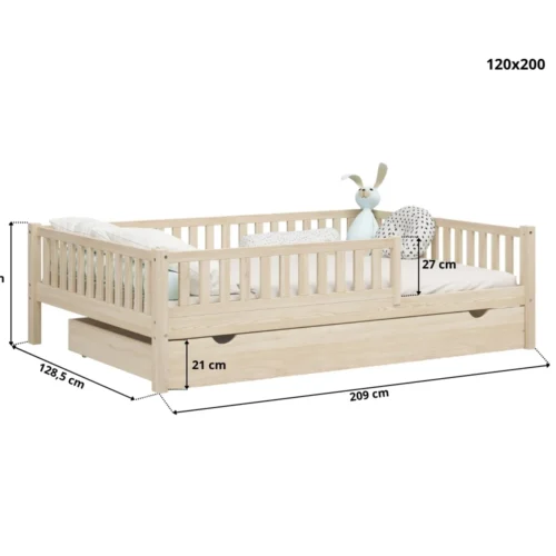 Abete-XL-z-120x200-1-1.webp Kinderbed ABETE XL met lade (Snelle verzending 48u)