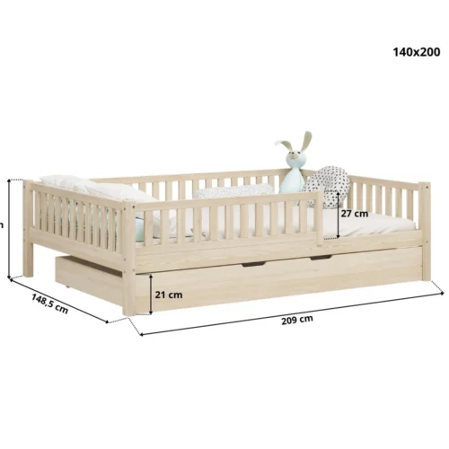Abete-XL-z-140x200-1-1.webp Kinderbed ABETE XL met lade (Snelle verzending 48u)